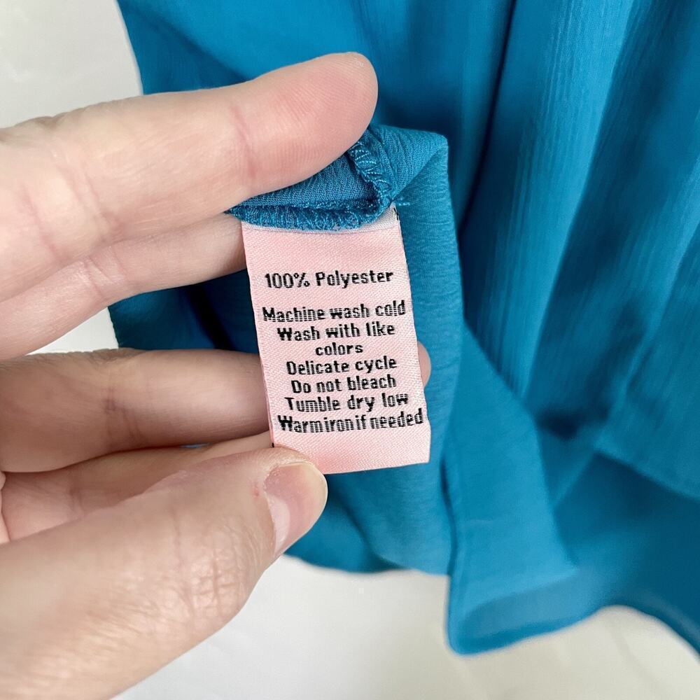 Vintage 90s y2k Juicy Couture Size Medium Blouse - Blue Tiered Embellished Cold - Picture 9 of 9